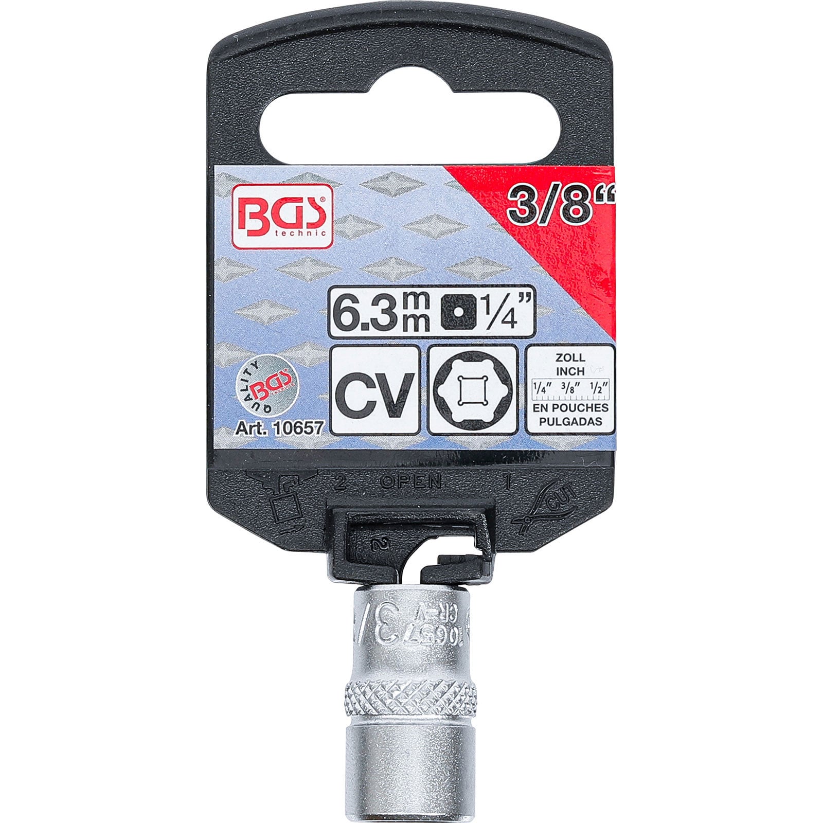 Douille pour clé, six pans | 6,3 mm (1/4