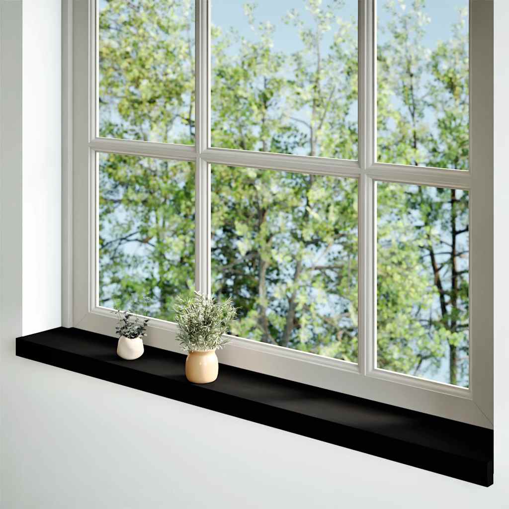 Pack 2 uds alféizares de ventana | repisa de ventana madera maciza roble marrón oscuro cfw56371