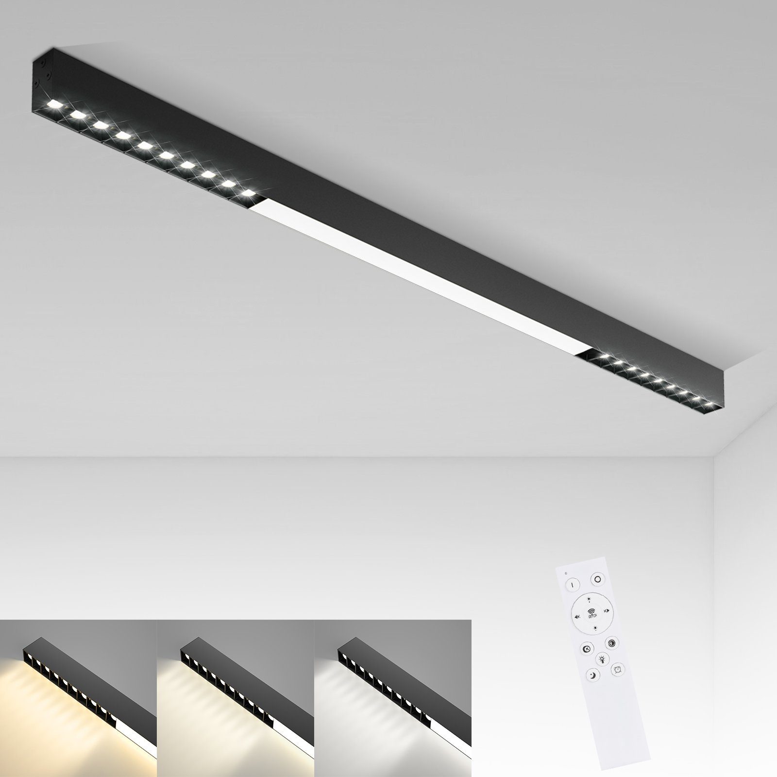 ZMH Nowoczesna lampa sufitowa LED 53cm 80cm 107cm do sypialni i gabinetu