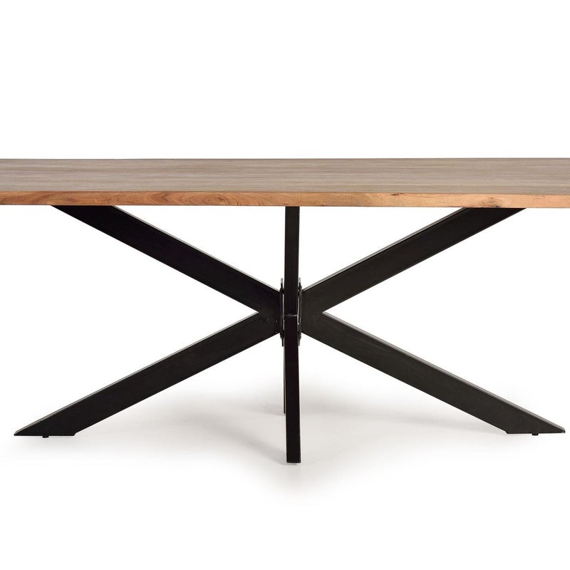 Stoły jadalne z drewna akacjowego, 180 cm, styl industrialny, 76x180x90 GYC