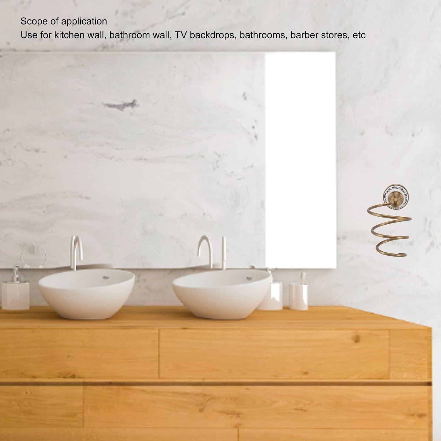Support de Sèche-Cheveux en Laiton Support de Sèche-Cheveux Rétro pour Accessoires de Stockage de Bain - 5