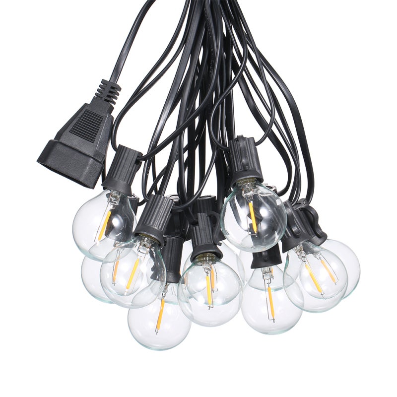 Girlanda LED G40 z podstawą E12, 220V-240V, 6,5m, 12+1 Żarówki Kulki, Nieregulowana IP44, Biała Ciepła 2700K, Dekoracja Patio/Ogród/Boże Narodzenie
