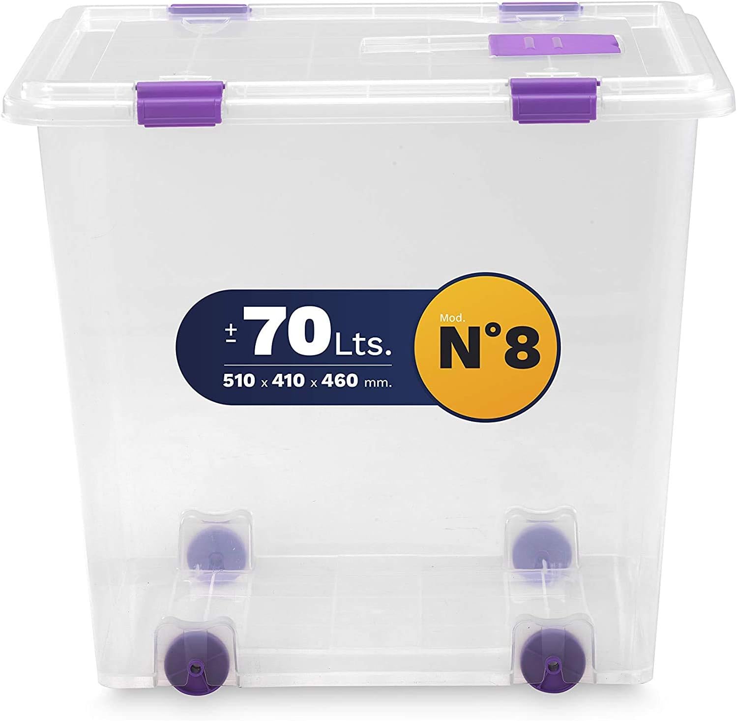 COM-FORT HOUSE | Caja de Almacenaje | Caja de Plástico Transparente |Capacidad de 70 litros | Medidas 510 x 410 x 460 mm | Lote de 4 Unidades - 2