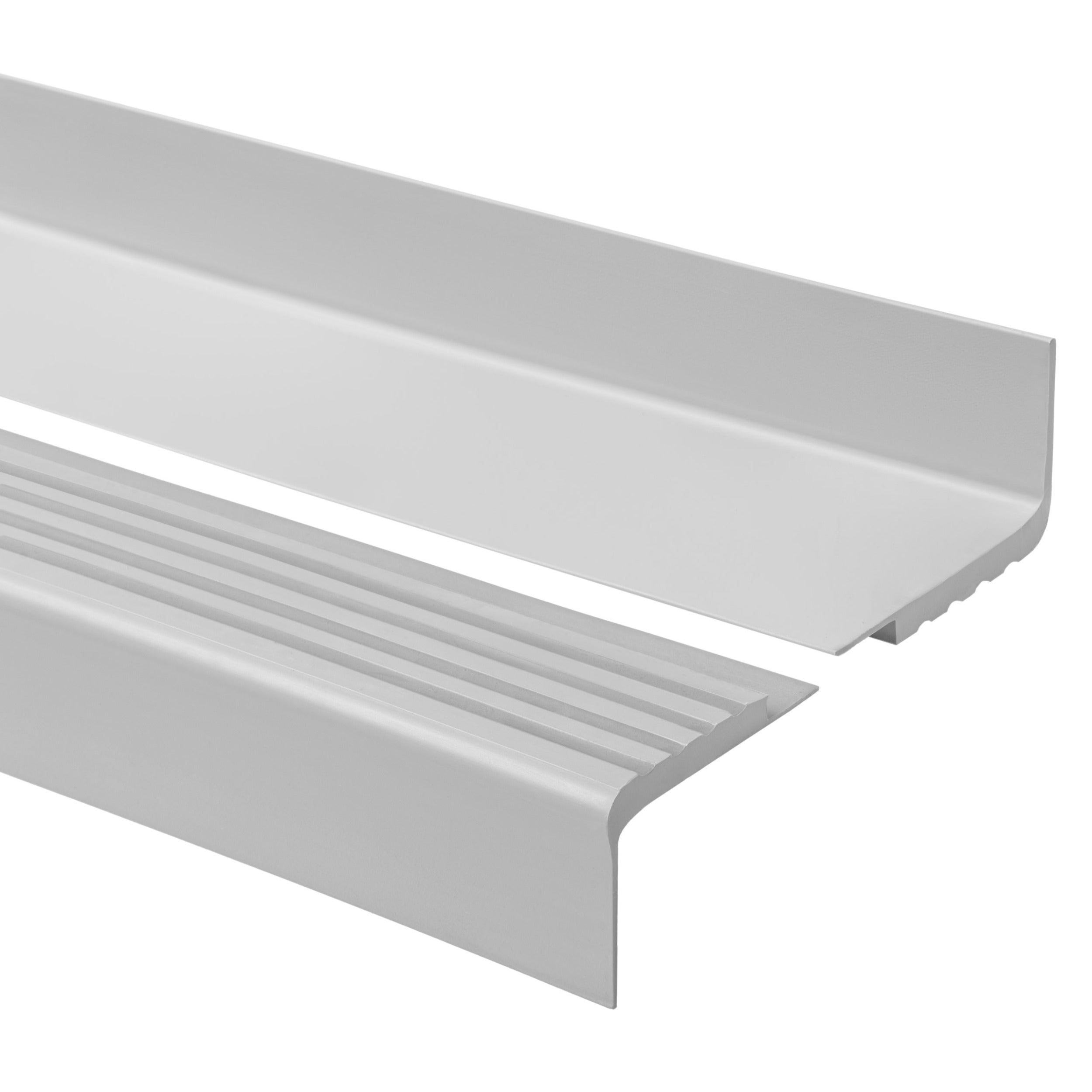 Profil schodowy 42x40 mm PVC na krawędzie stopni antypoślizgowy - 150 cm, szary