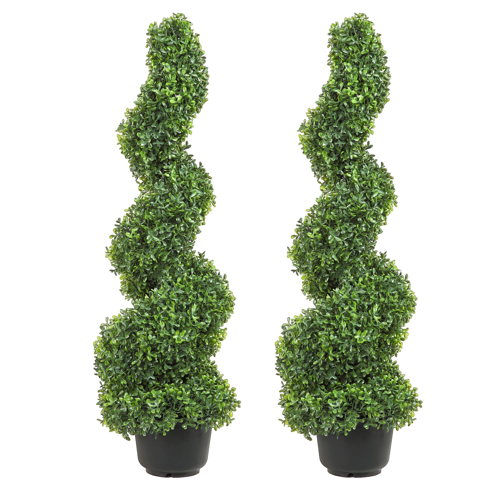 2 szt. sztuczny bukszpan wieża topiary spiralna sztuczna roślina wysokość 91 cm roślina ozdobna zielona plastikowa roślina wykonana z PE żelazne VEVOR