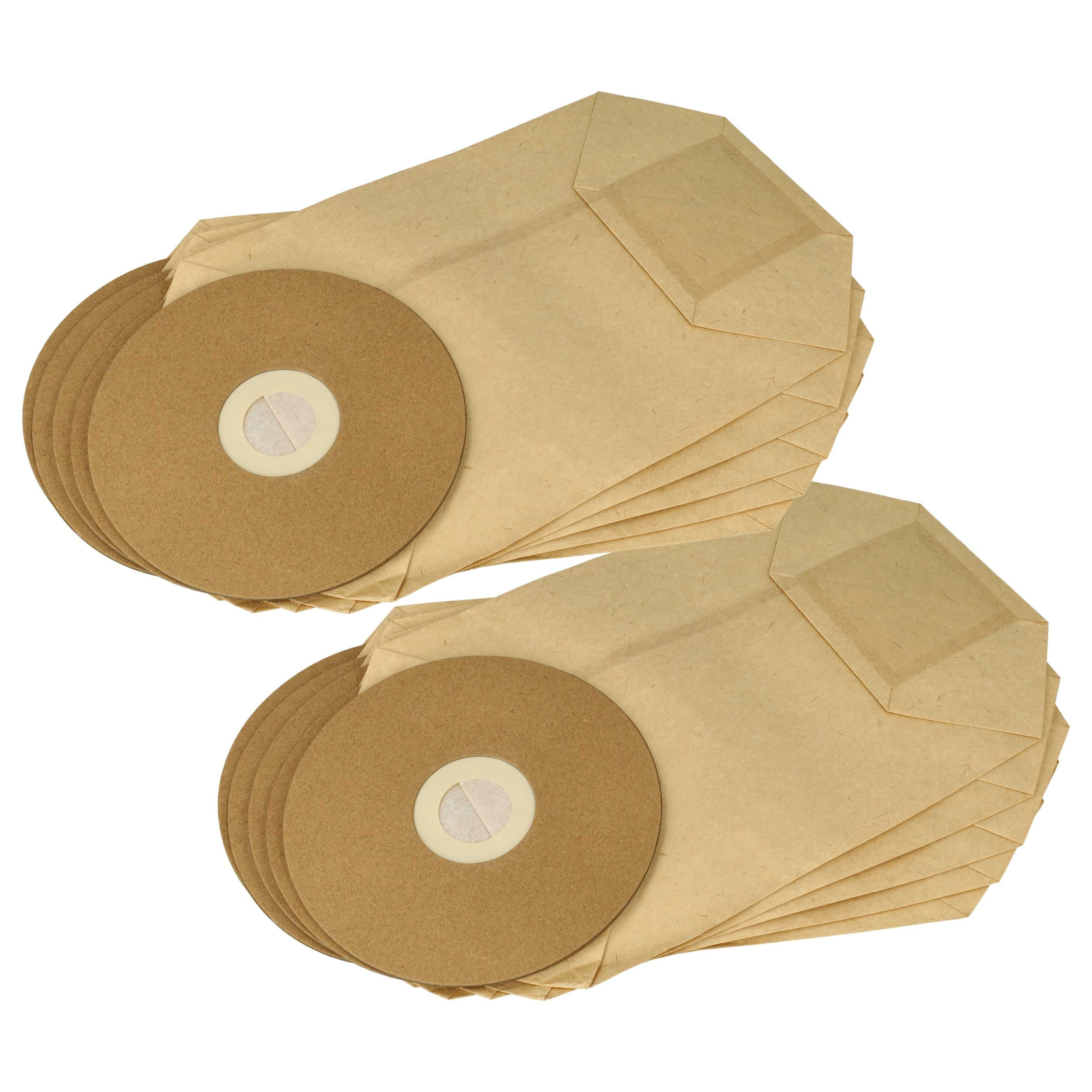 Vhbw 10 Sacchetti Per Aspirapolvere Carta/Cartone - Compatibili Con Cleancraft FlexCAT 104, 22x19 Cm, Marroni