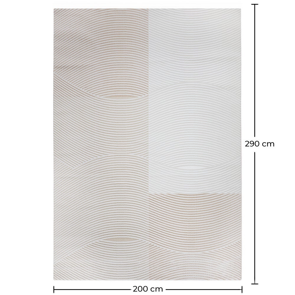 Grand Tapis Design Contemporain et Moderne - Beige (290x200 cm) - Dann Beige - 4