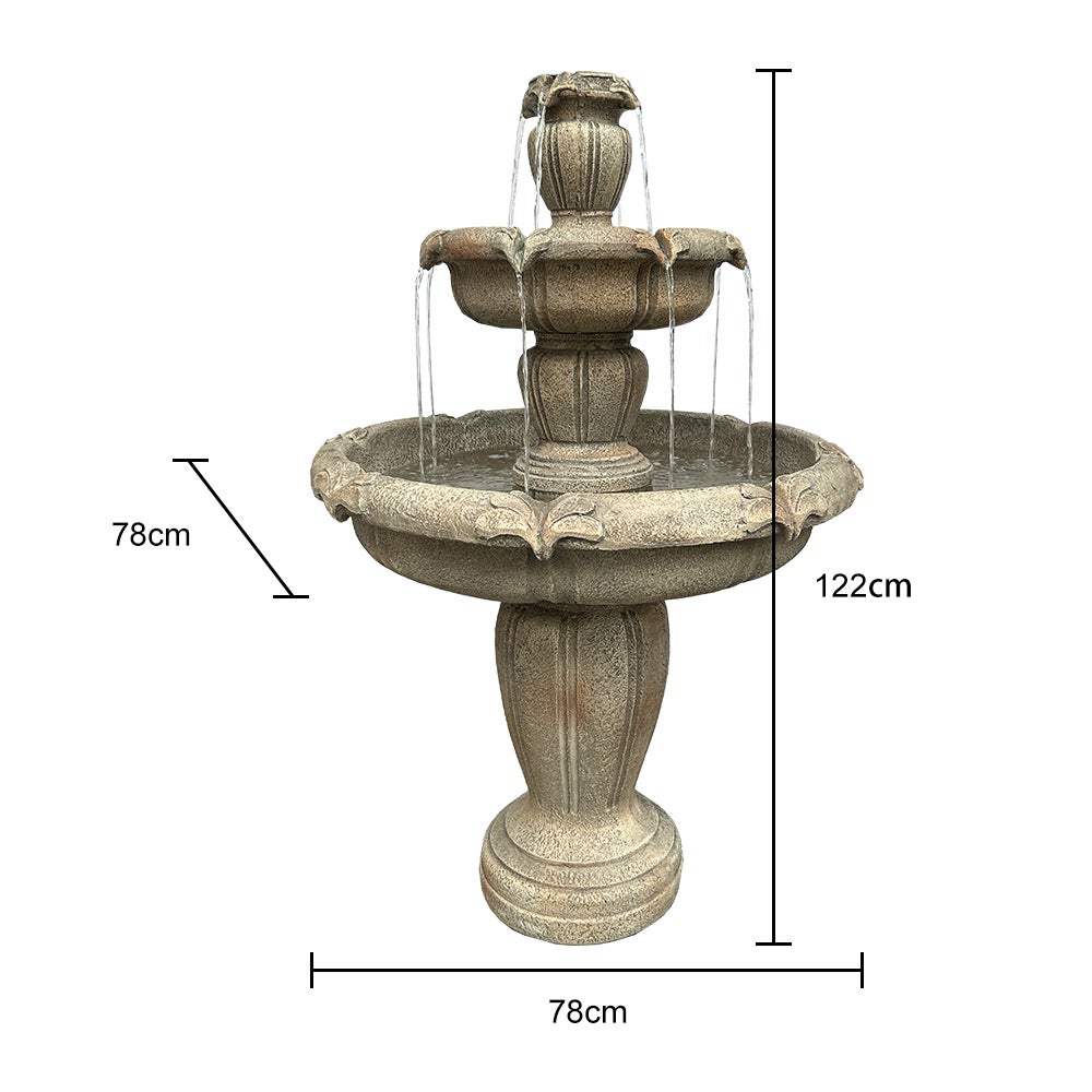 Fontaine moderne en béton de 122 cm de haut pour usage extérieur avec pompe électrique - 5