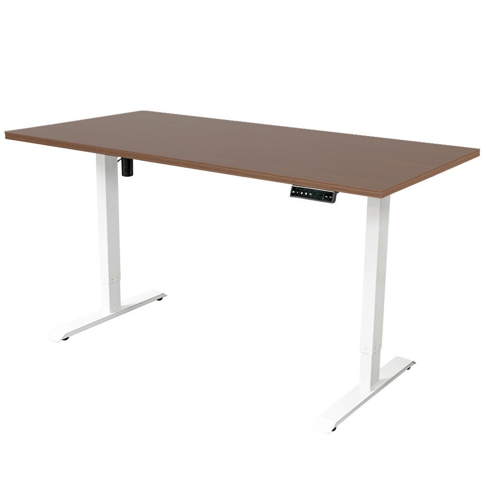 Bureau électrique AREBOS 180x80cm Réglable En Hauteur Avec Mémoire - Plateau Marron Home Office