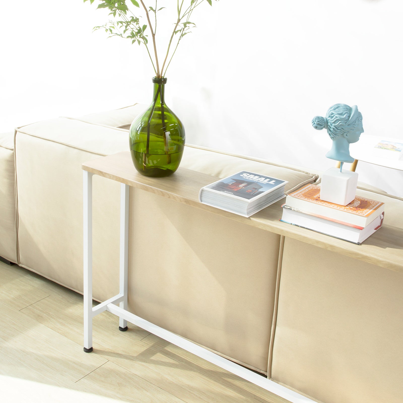 SoBuy FSB19-Z Table Console Table d'appoint Cadre et 4 Pieds en Fer Marron - 8