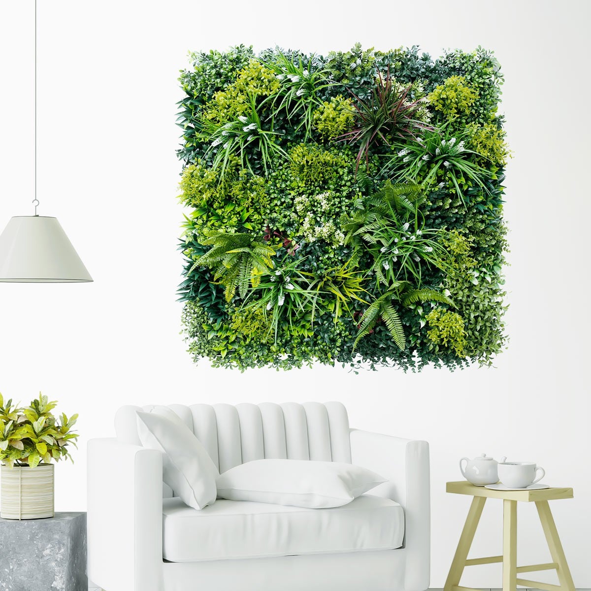Mur végétal artificiel Luxury 1 m × 1 m – panneau décoratif premium fausse plante intérieure extérieure balcon terrasse - 3