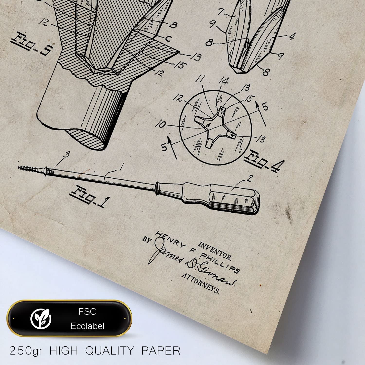 Set 6 láminas de patentes herramientas de construccion 1 pósteres con dibujos retro de inventos antiguos para tu hogar a4 y a3 con marco blanco