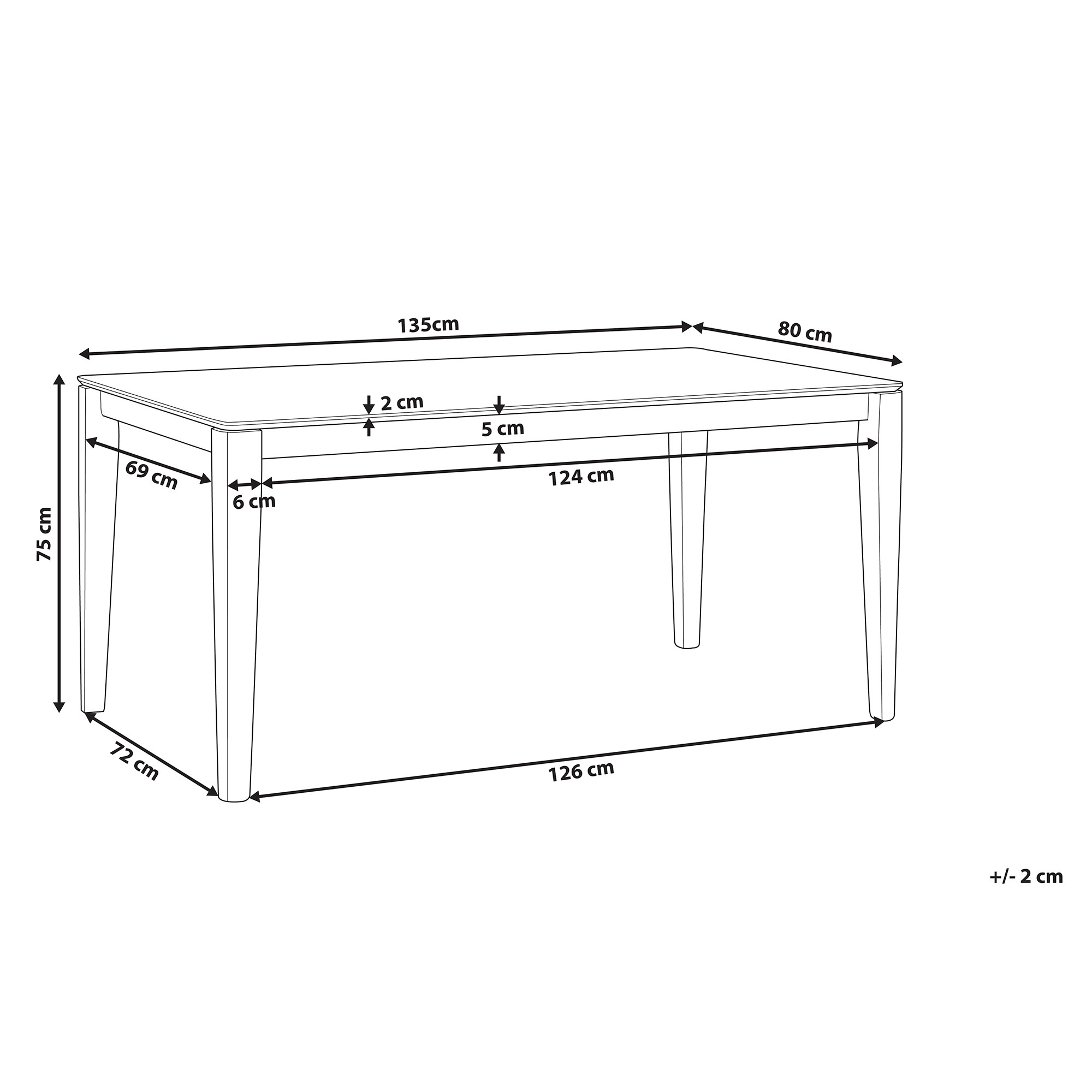 Tavolo da pranzo CEDAR Noce scuro 135 cm 80 cm - 3