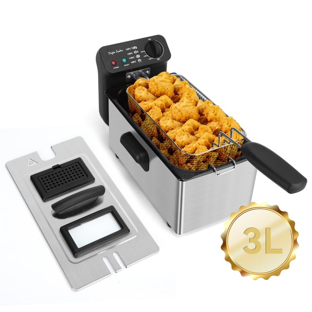 Freidora, 3 litros, 2200 W，Acero inoxidable, 812677