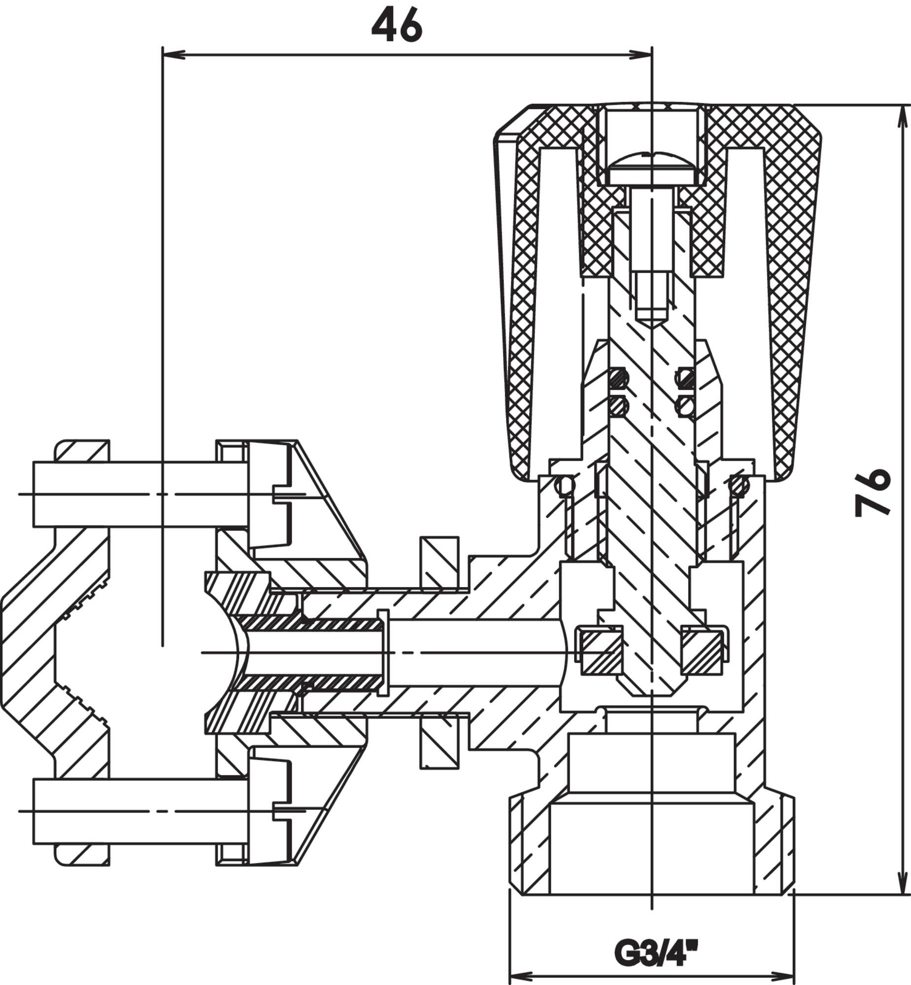 Robinet de piquage autoperceur pour machine à laver - pour tube Ø10 à 16 - M3/4 - 7