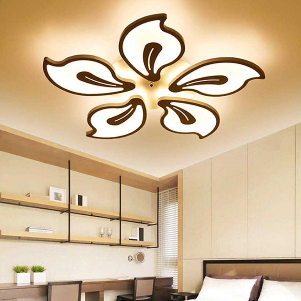Plafoniera moderna a LED Plafoniere di design creativo a forma di fiore con telecomando Lampada da soffitto dimmerabile in metallo acrilico,70cm