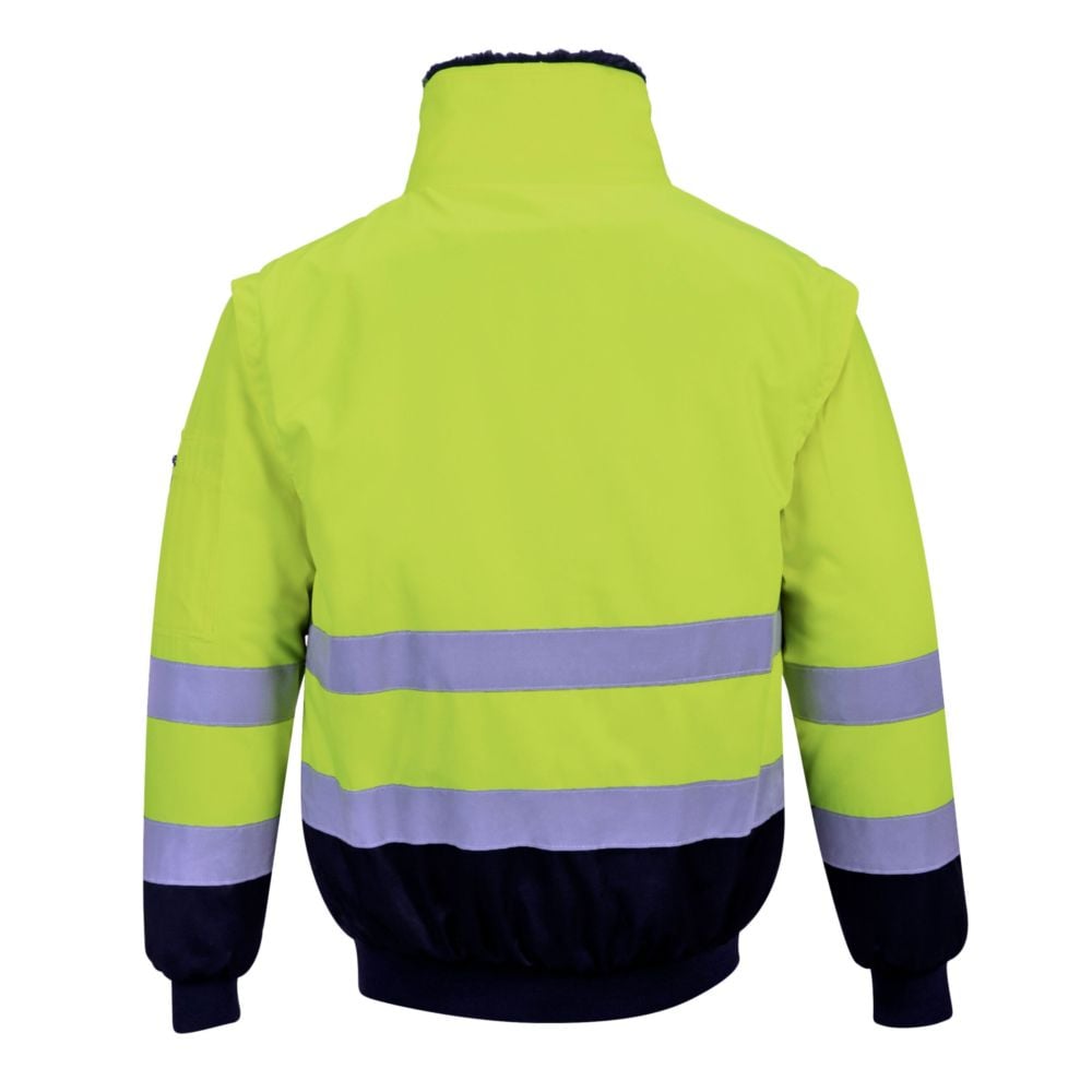 Blouson pilote Portwest 3 en 1 haute visibilité Jaune / Marine S - 4