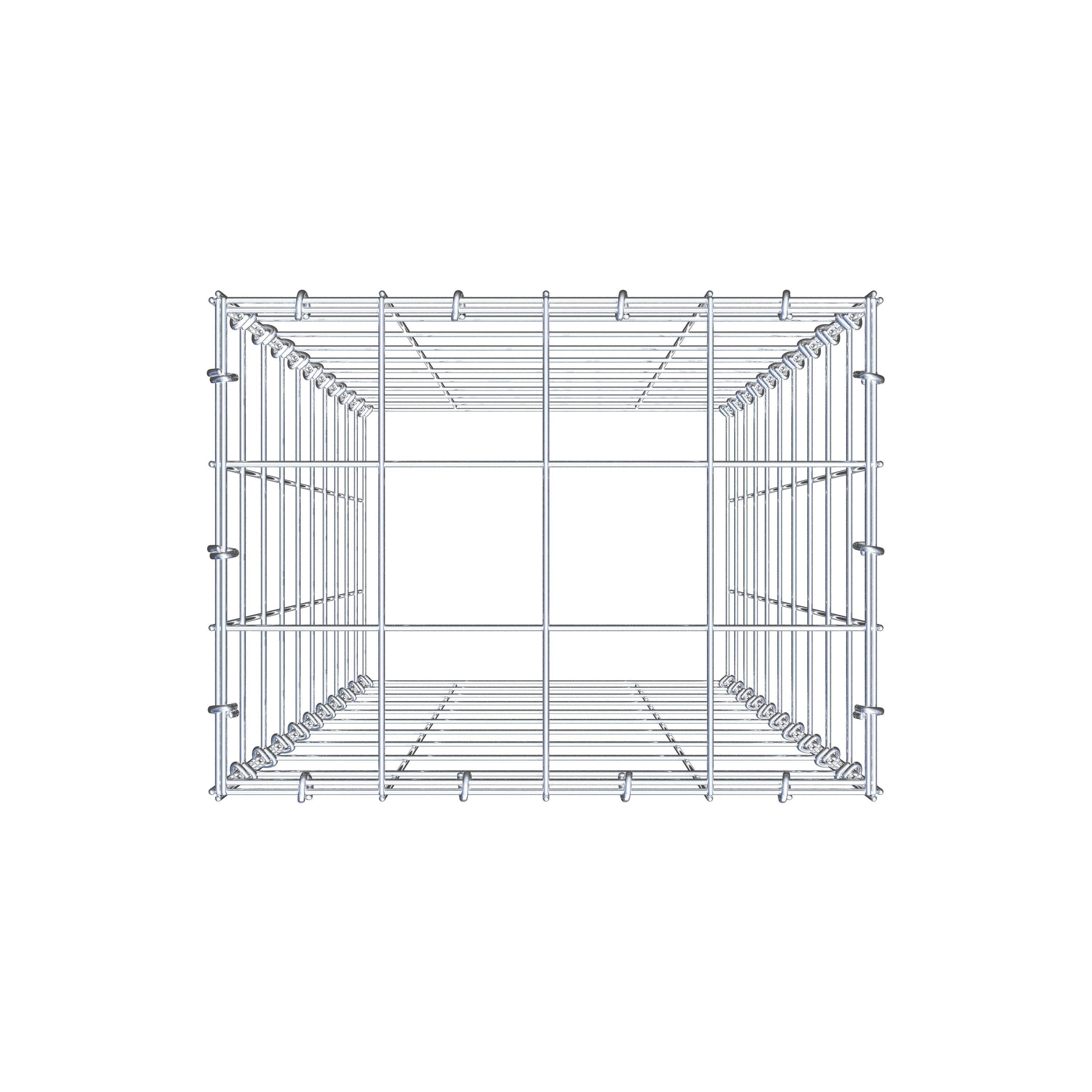 Gavión para apilar en acero galvanizado 100x40x30cm (LxAxP), malla 10 x 10cm, Anillo en C, sin rejilla inferior - 5