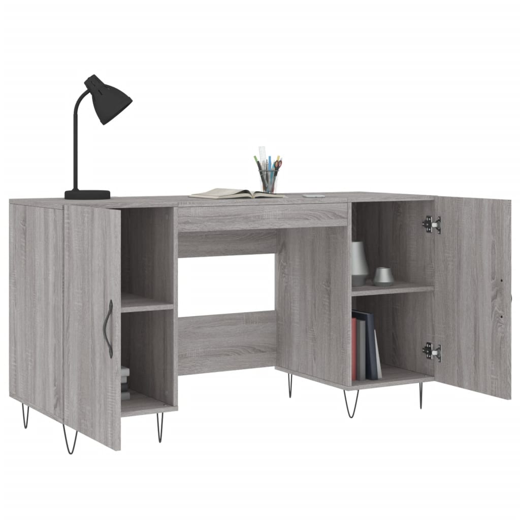 Bureau，Table de travail，Table d'étude sonoma gris 140x50x75 cm bois d'ingénierie CWV55657 - 4
