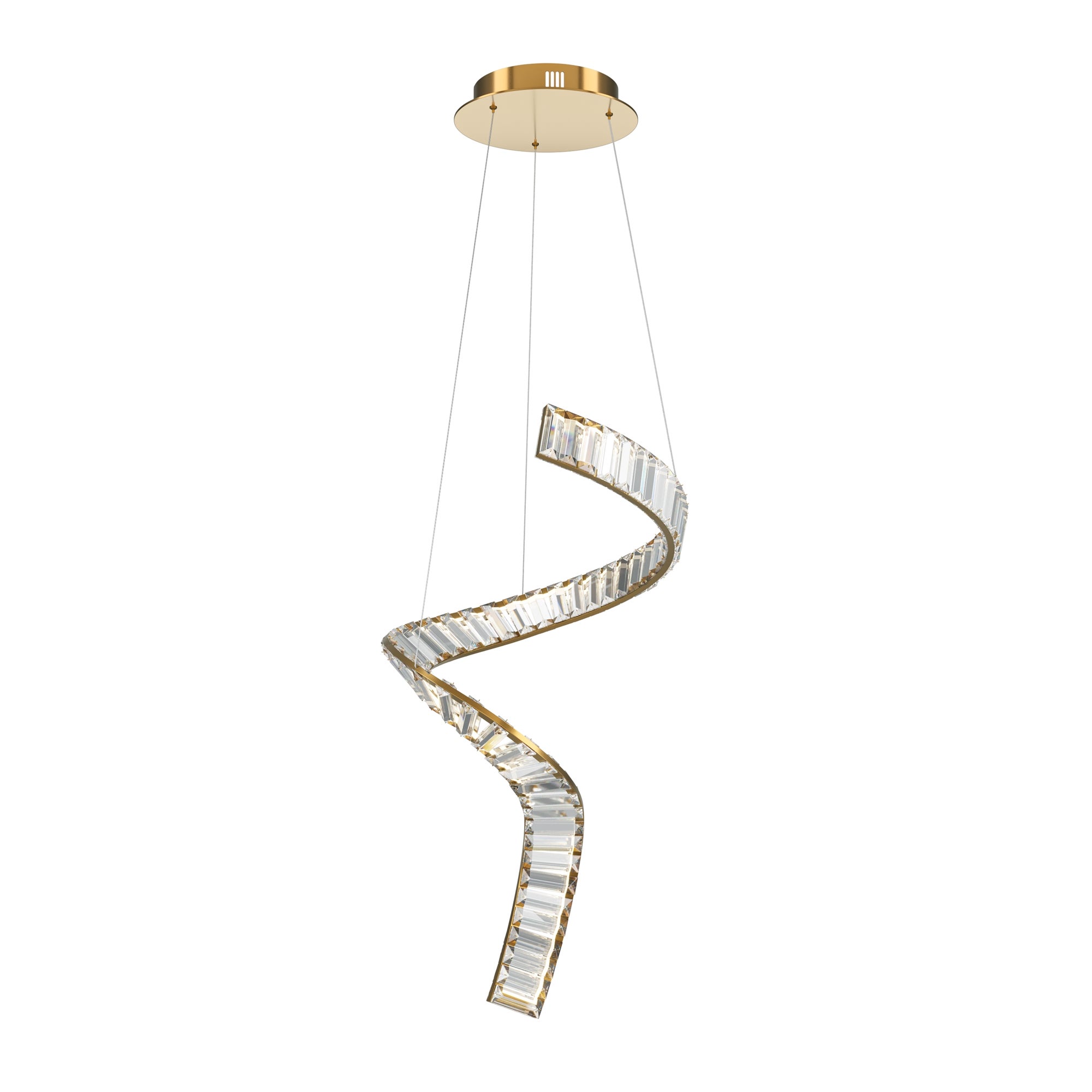 Lampa wisząca Krone mosiężna LED 48W 3000K 3300lm kryształowa wym: 374 x 45 x 45 cm kryształ Maytoni