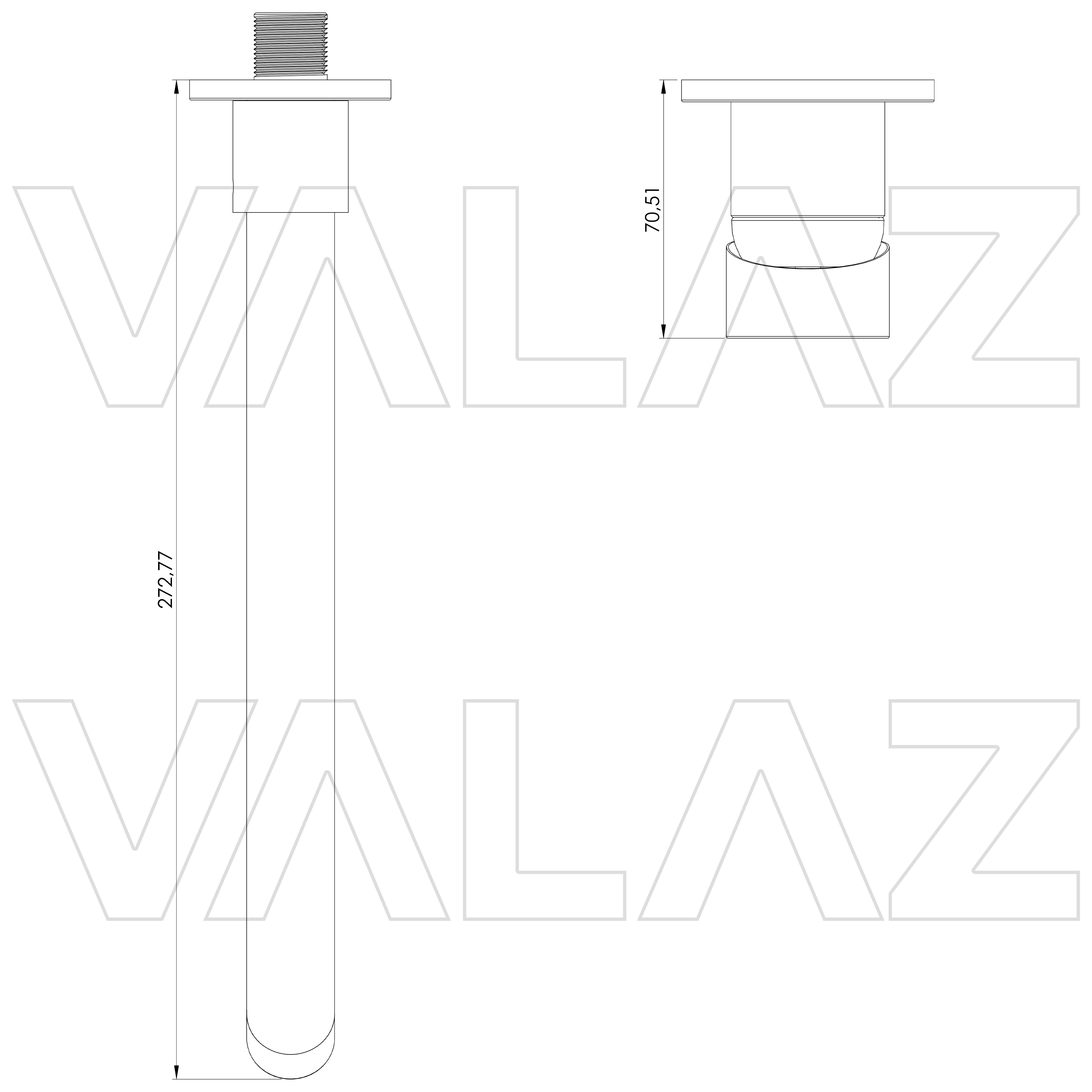 Valaz Cintre de salle de bain rond en acier brossé - 6
