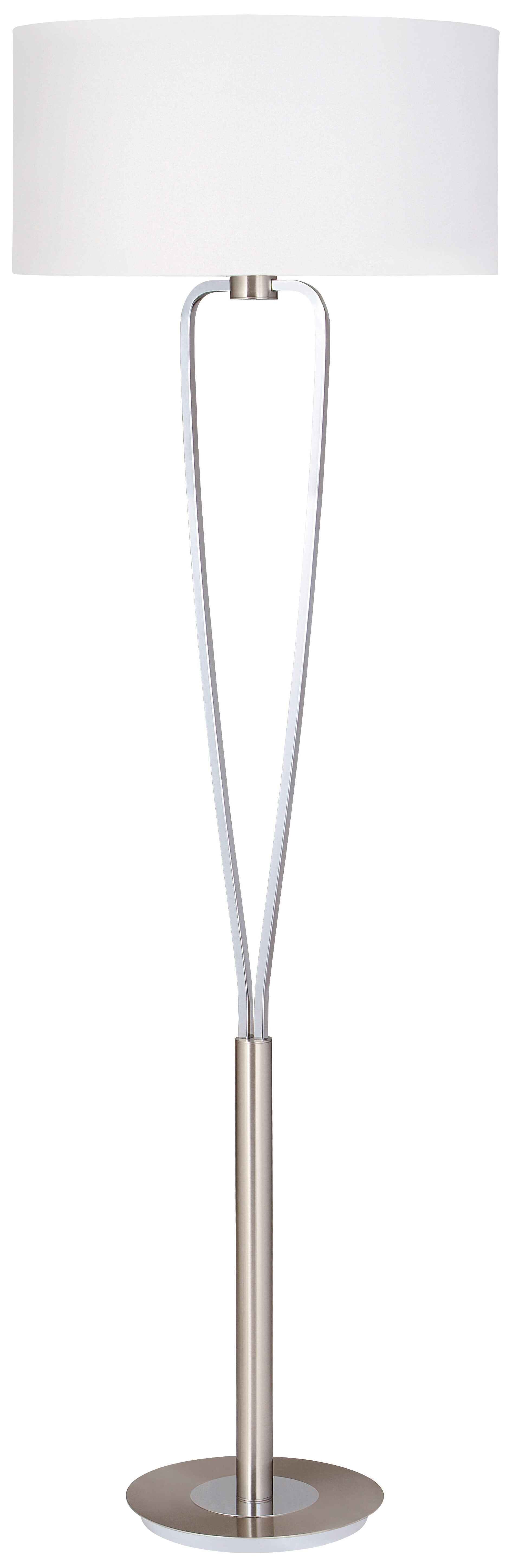 Lampa podłogowa stojąca Paris srebrno-biała 1xE27x60W wym: 160 x 50 x 50 cm tkanina Trio