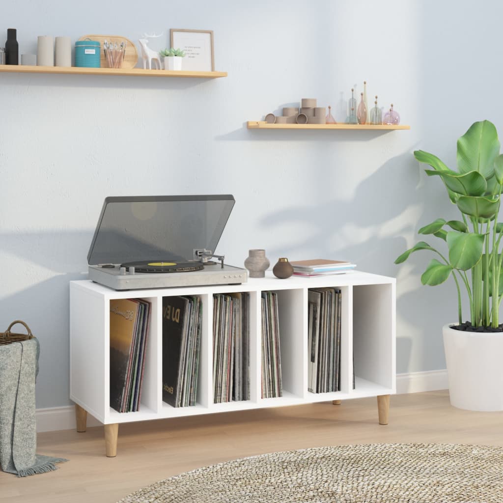 Armário de discos em compensado branco 100x38x48 cm – ComfortXL - 2