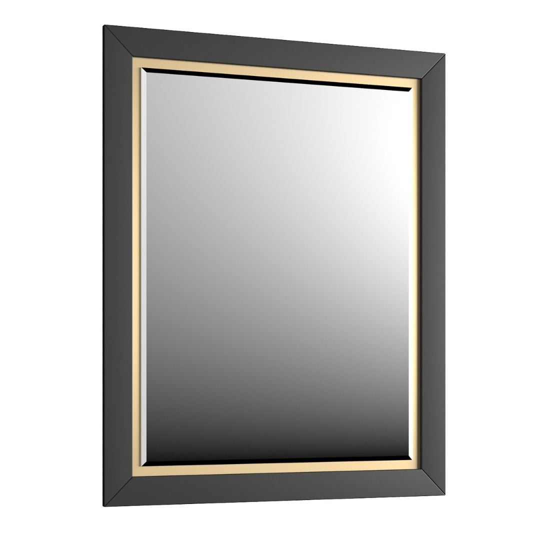 Lustro łazienkowe CHIC 60x80 cm czarne półmat/złote