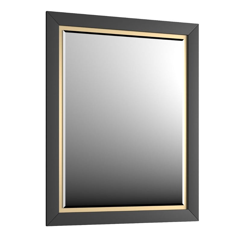 Lustro łazienkowe CHIC 60x80 cm czarne półmat/złote