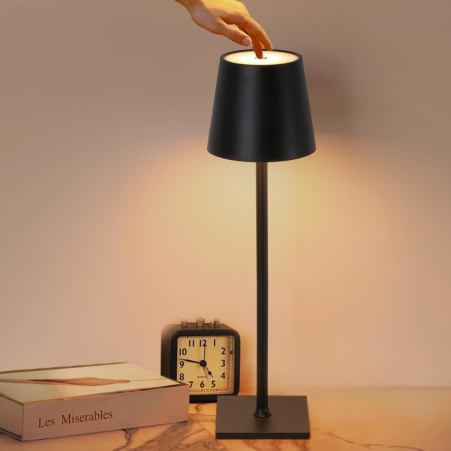 Lámpara de Mesa Recargable Portátil LED CCT 3000K-4000K-6000K en Aluminio, IP44, 1.5W, Táctil con Intensidad Regulable - 9