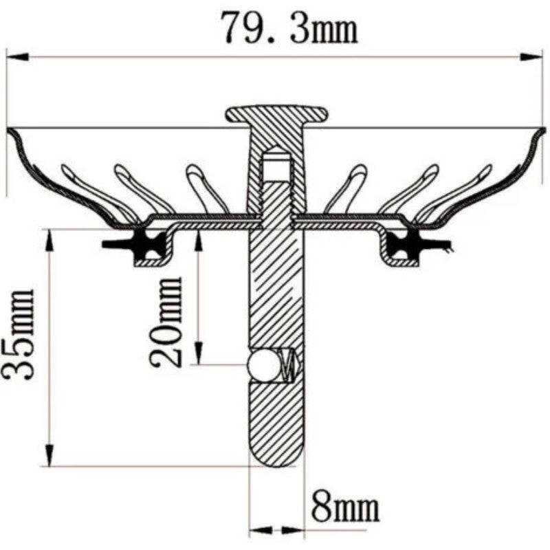 Panier Pour Bonde d'Évier de Cuisine 80 mm - Crépine Universelle Acier Inoxydable, Bouchon Panier Pop-Up, - Lavable Lave-vaisselle, Ne se Bouche - 4