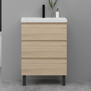 Meuble De Rangement à 3 Tiroirs Pratik - Hauteur 60 Cm - Bois Clair