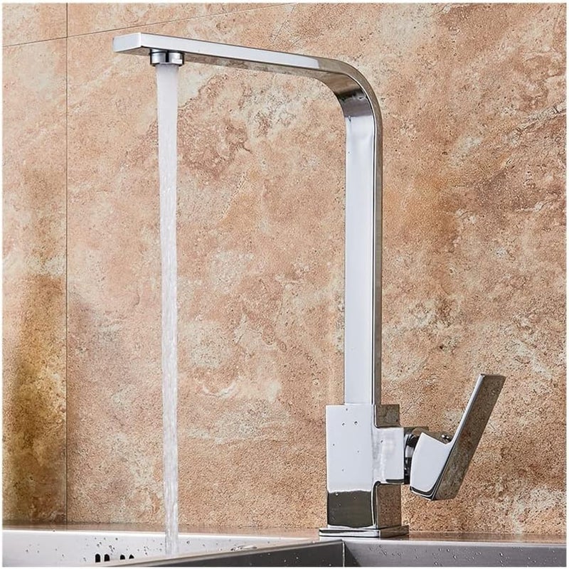 Baterie kuchenne kwadratowe z wysoką wylewką - Baterie mieszaczowe do zlewozmywaków kuchennych (stop ocynkowany)