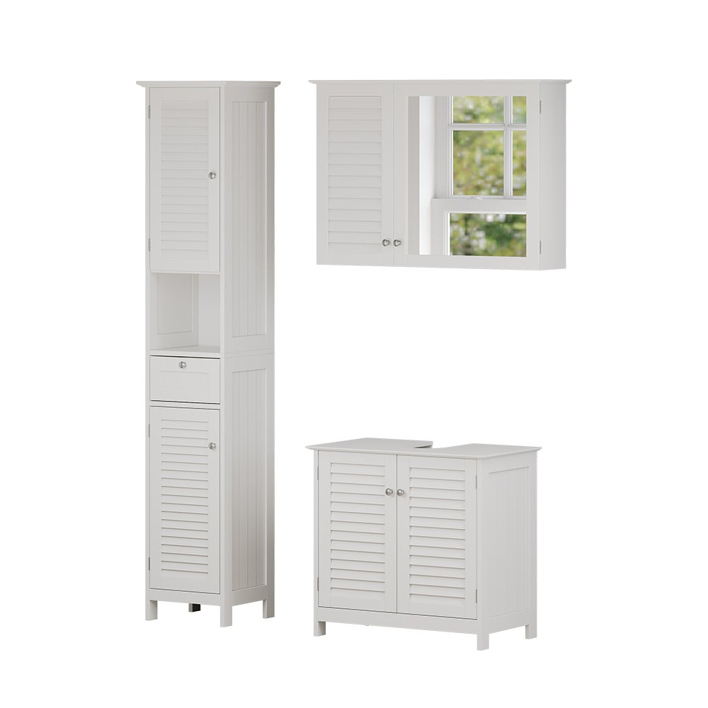 Vicco Zestaw mebli łazienkowych Riad, Biały, 3 części, opcja 5