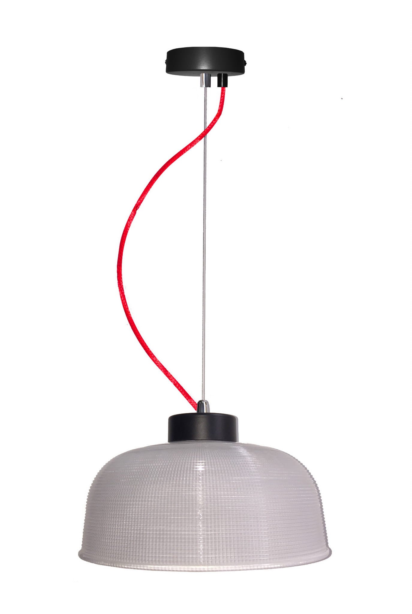 Lampa sufitowa wisząca Liverpool czarno-szara-czerwona 1xE27x40W wym: 90 x 26,5 x 26,5 cm szkło Candellux