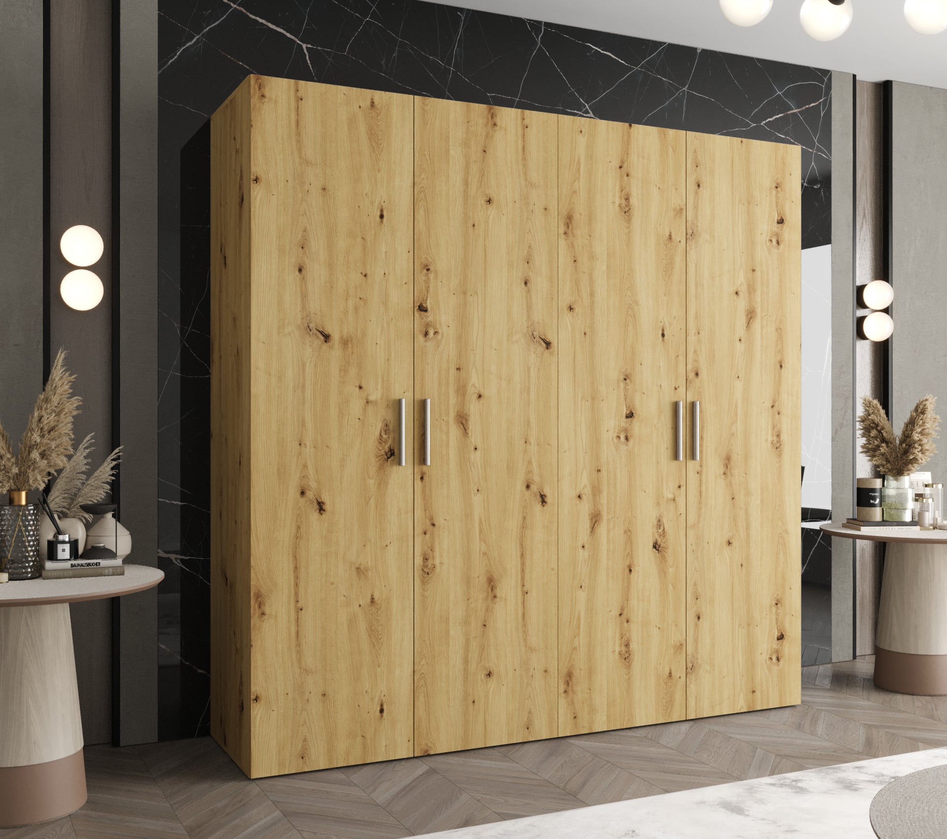 Szafa uchylna otwierana Bari 1 200 x 52 x 202 cm artisan + u. srebrny Abiks Meble - 2