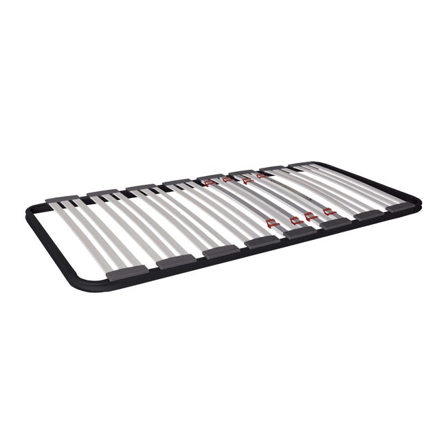 Estrado multi-ripas 90x200 cm com reguladores lombares, firmeza ajustável, tubo 40x30 mm e ripas de faia natural (sem pés)