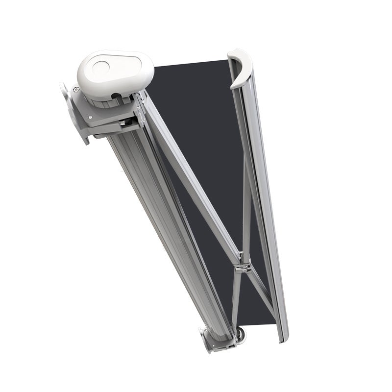 Store banne coffre intégral 3,5 x 3 m motorisé et manuel extérieur pour terrasse - Gris anthracite - 3