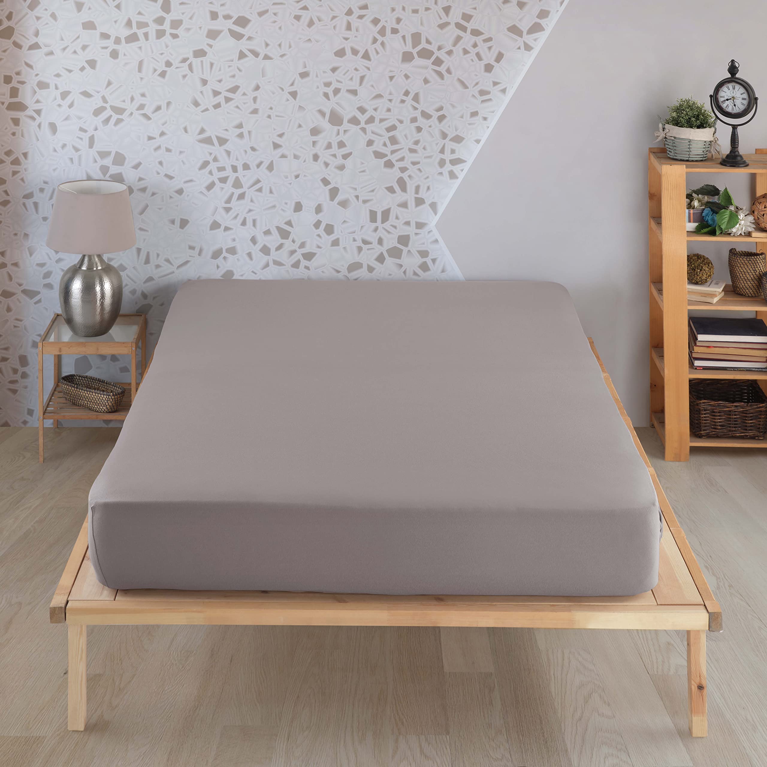 Vency Lenzuolo Con Angoli In Jersey Di Cotone, 140x200, Verde Scuro – 100% Cotone, Altezza 30 Cm, Sfoderabile