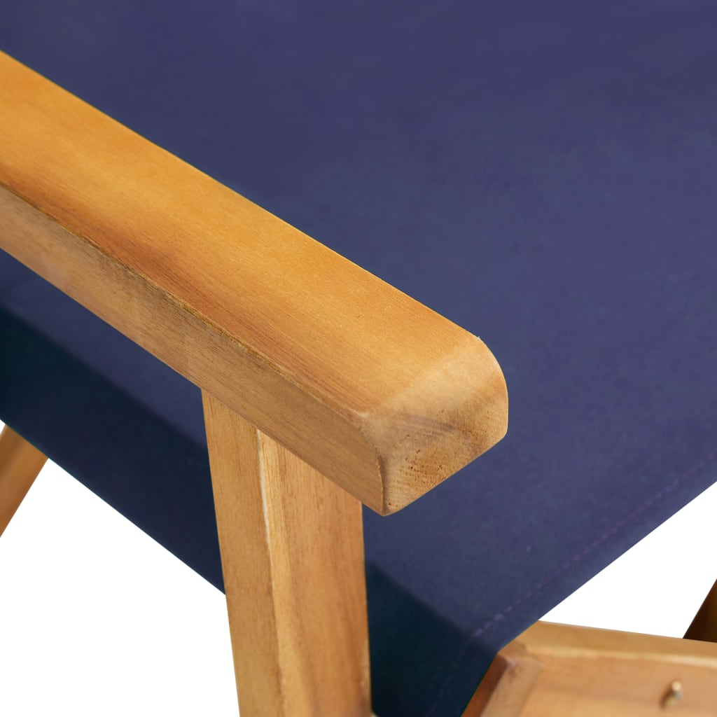 Chaise de jardin pliable sans coussin en Polyester Bleu - 6