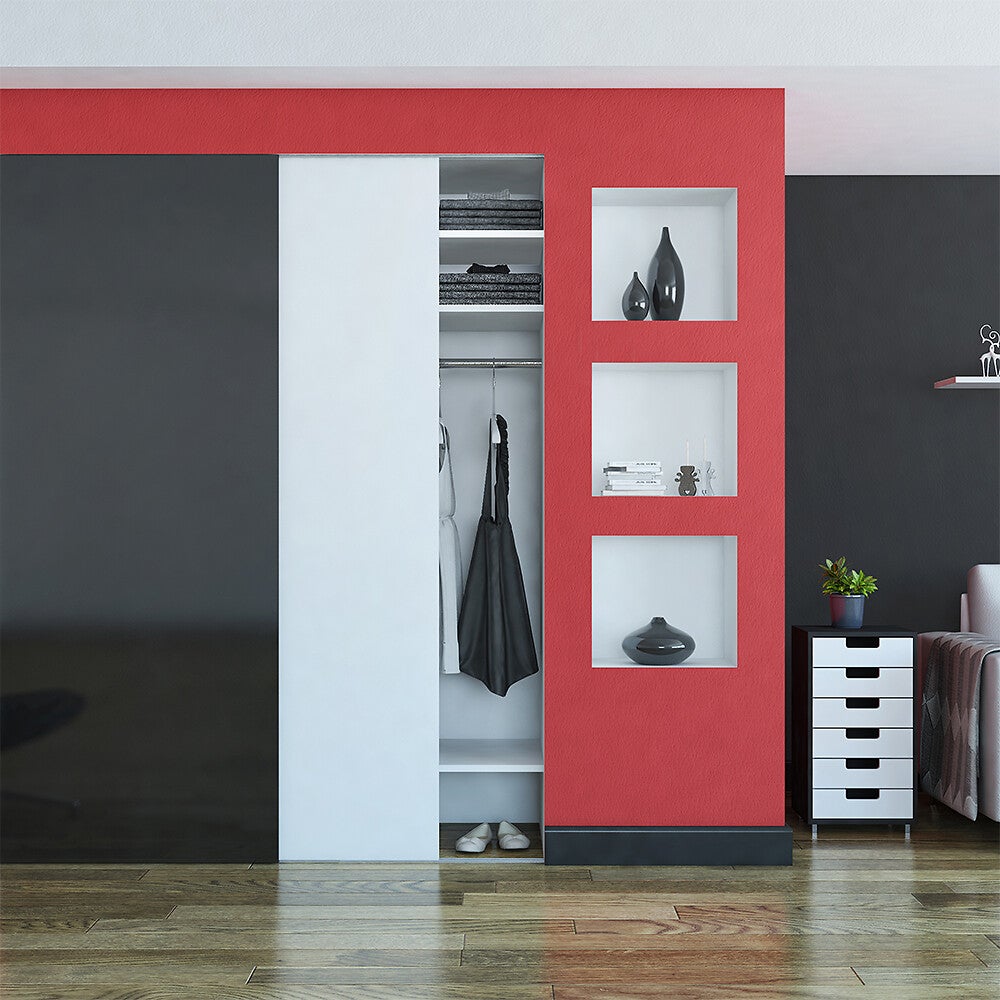 Système coulissant SLID'UP 130 pour 2 portes de placard - rail 1,5 m - 70 kg - 3