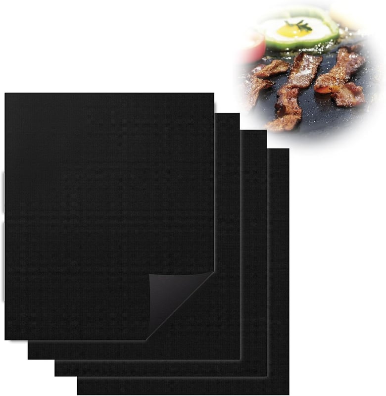 Zestaw 4 mat do grillowania 50x40 cm, nieprzywierające, wielokrotnego użytku i do krojenia, odporne na temperaturę do 280°C