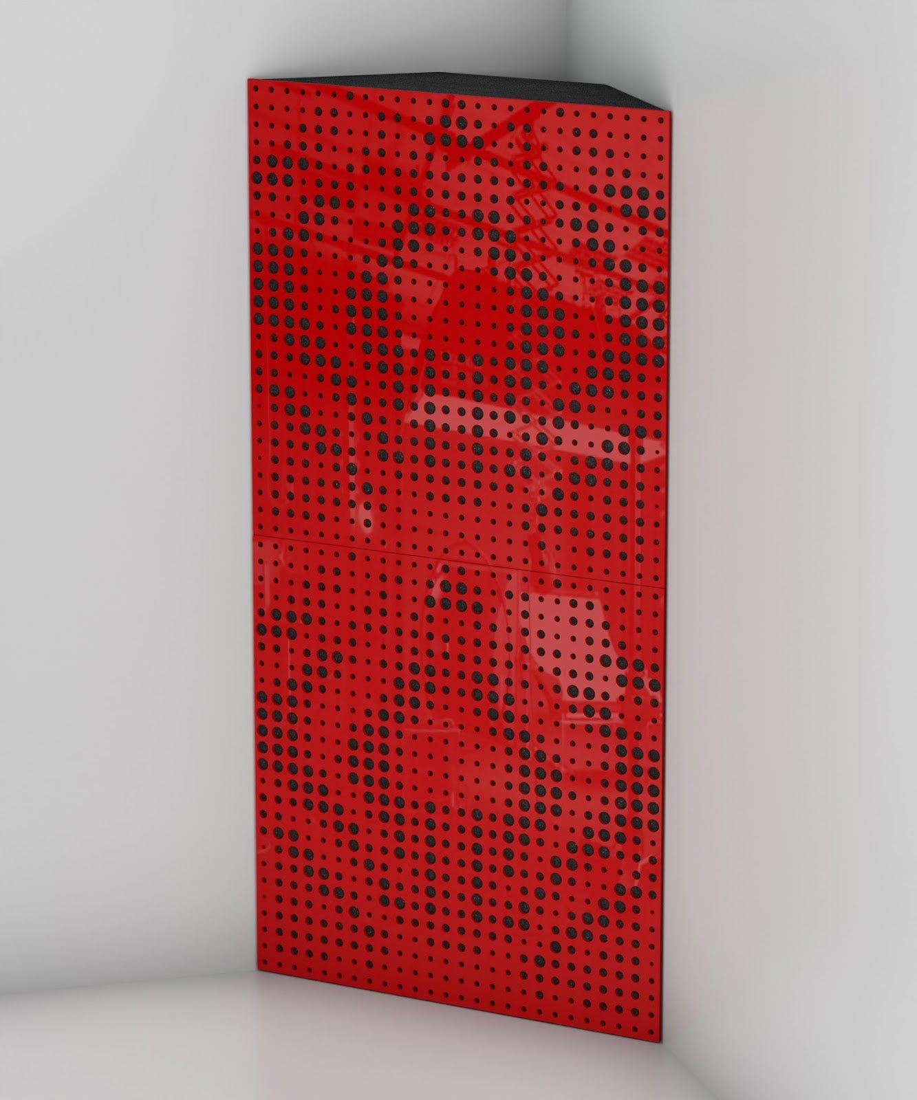 Lot de 2 Pièges à basses UNIVERSE acoustiques insonorisants 50x50x10 cm -Plastique perforé et mousse acoustique -Rouge brilliant - 4