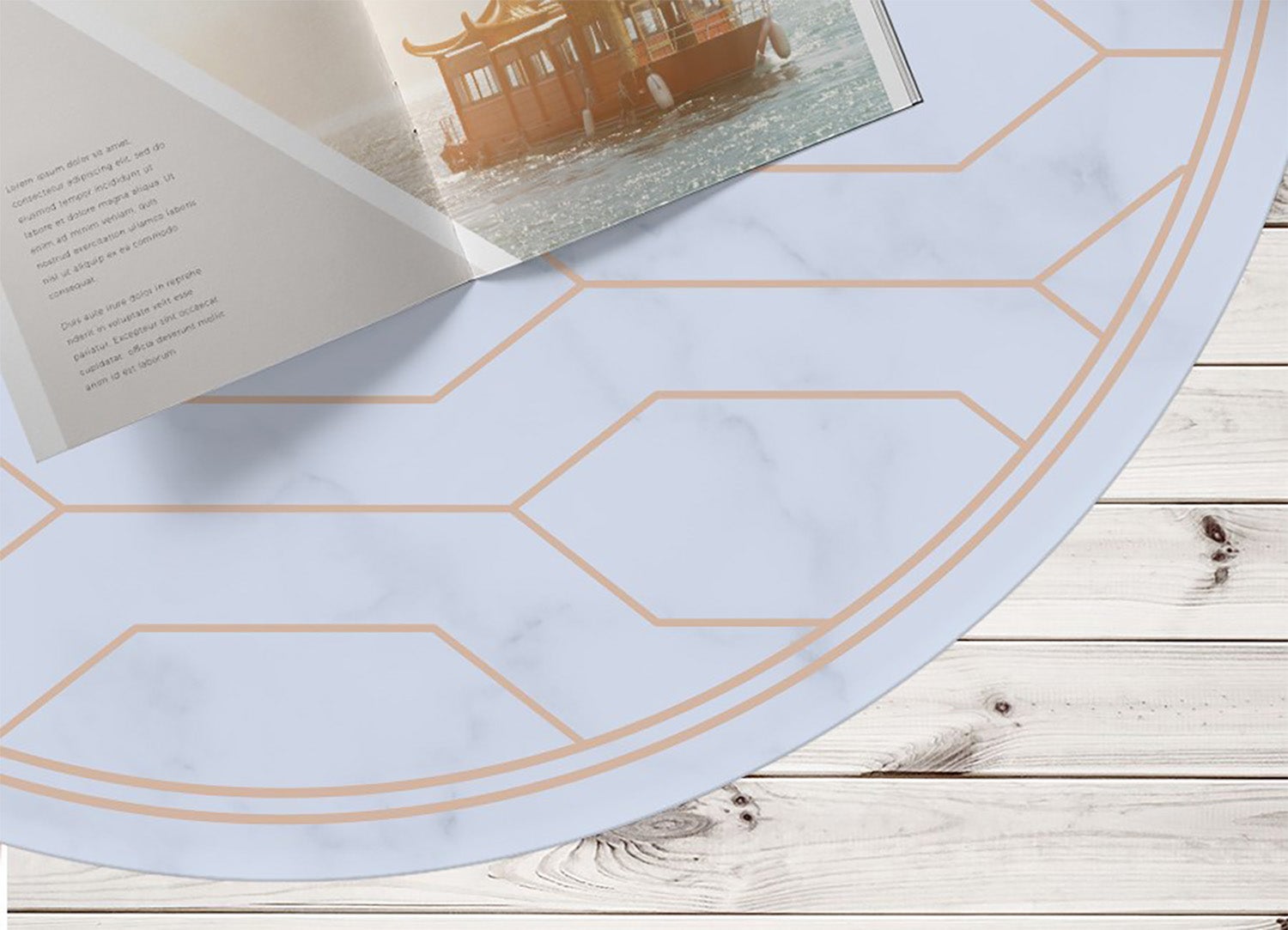 Tappeto in vinile marmo decorato raffinato, tappeto vinile pietra elegante perfetto per interni 120x120 cm – Tulup - 3