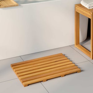 Zhaomi Tapis De Bain En Bois Massif - Caillebotis Douche Antidérapant - 65x65 Cm - Intérieur/Extérieur - Bois De Poirier
