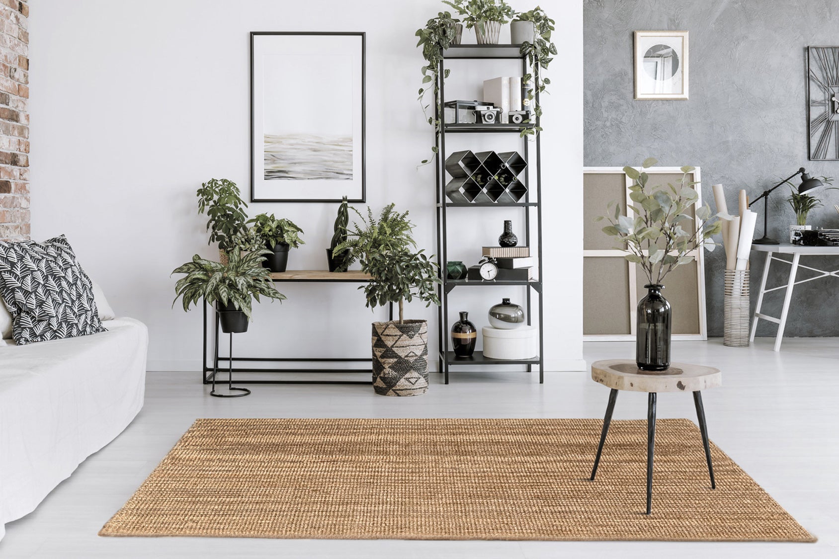 Hamid - Tapete de Juta Natural com Laços 230 x 160 cm - Tapete Natural para Sala de Estar, Quarto e Sala de Estar - 9