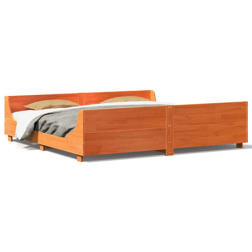 Łóżko Drewniane Rama Łóżka Sofa Brązowe Do Sypialni Pokoju 180x200 cm