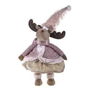 Lot De 3 Pendentifs Angelots Renne De Noël En Peluche - Décoration Sapin Ou Déco Murale - 16 X 8 Cm - Cadeau De Noël Mignon