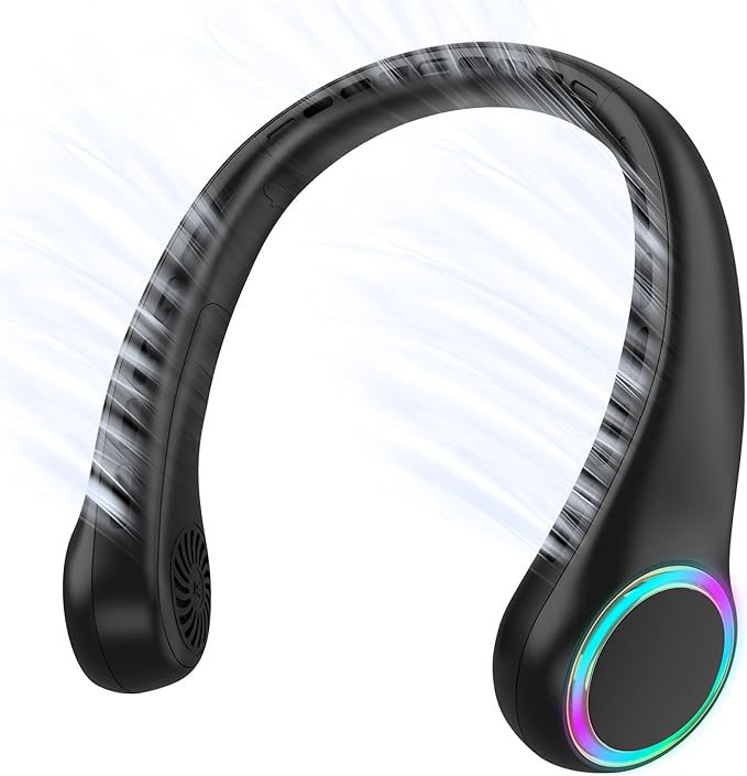 Wentylator na szyję, przenośny wentylator, mini wentylator USB, wentylator bezłopatkowy, wydajny i cichy, z baterią 4000 mAh, 3 prędkości