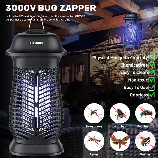 Piège Anti Mouche Électrique UV - Destructeur Insectes Intérieur Lampe Moustique